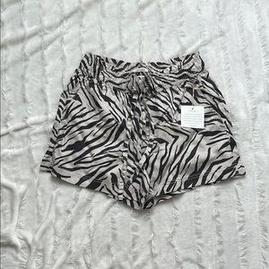 Zebra Print Drawstring Shorts